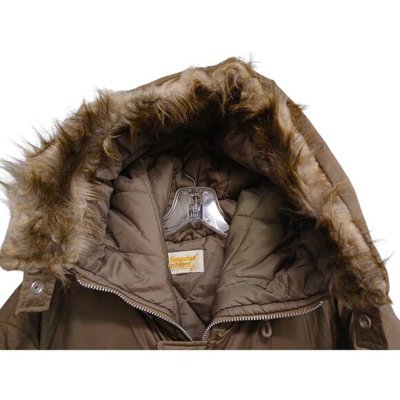 Fingerhut Arctic Parka Jacket Men's L Brown Hood Thermal Pockets Winter Gorpcore - Picture 4 of 16
